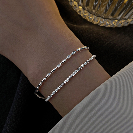 Double Layered Bracelet - Silver Plated - Bracelet - ONNNIII