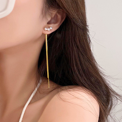 Pearl Tassel Drop Earrings - 14K Gold Plated - Earrings - ONNNIII