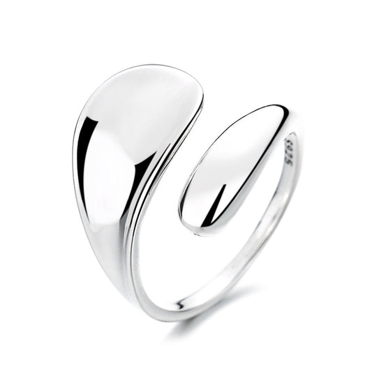 Wave Open Ring - Rhodium Plated Sterling Silver - Hypoallergenic - Ring - ONNNIII