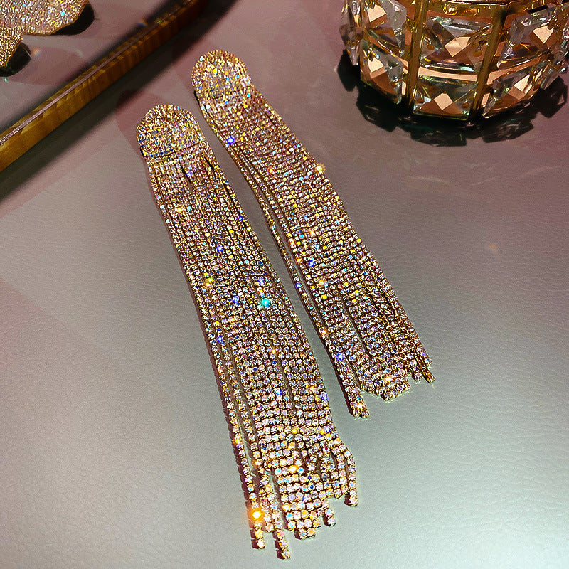 Crystal Tassel Drop Earrings - Earrings - ONNNIII