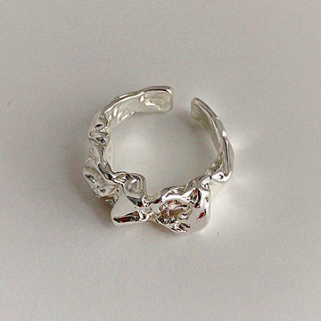 Erosion Textured Open Ring - Silver - Ring - ONNNIII