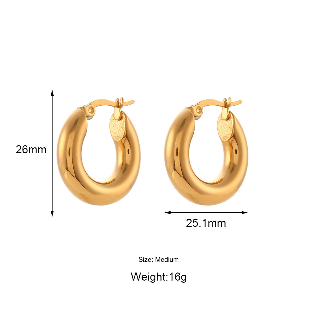 Chunky Hoops - 18K Gold Plated - Unisex - Hypoallergenic - S/M/L/XL - Earrings - ONNNIII