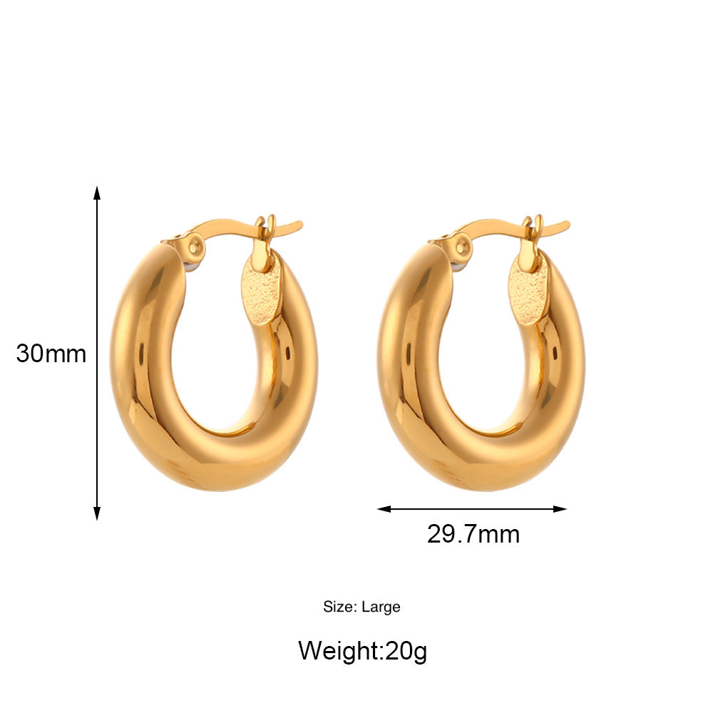 Chunky Hoops - 18K Gold Plated - Unisex - Hypoallergenic - S/M/L/XL - Earrings - ONNNIII