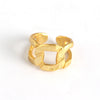Erosion Textured Braid Open Ring - 18K Gold Plated Sterling Silver- Hypoallergenic - Ring - ONNNIII
