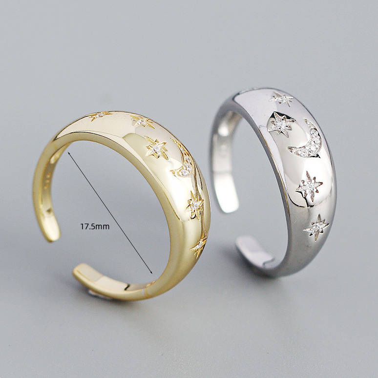 Moon Star Open Ring - Ring - ONNNIII