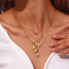 4 Point Star Pendant Necklace - 18K Gold Plated - Hypoallergenic - Green - Necklace - ONNNIII