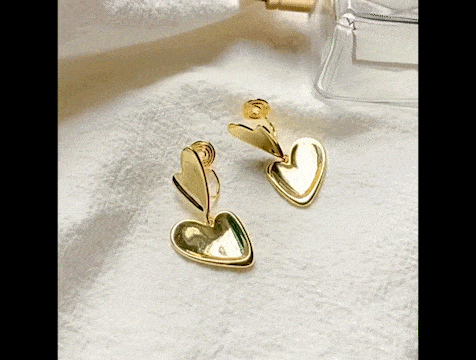 Double Hearts Clip-On Earrings - 18K Gold Plated - Clip-On Earrings - ONNNIII