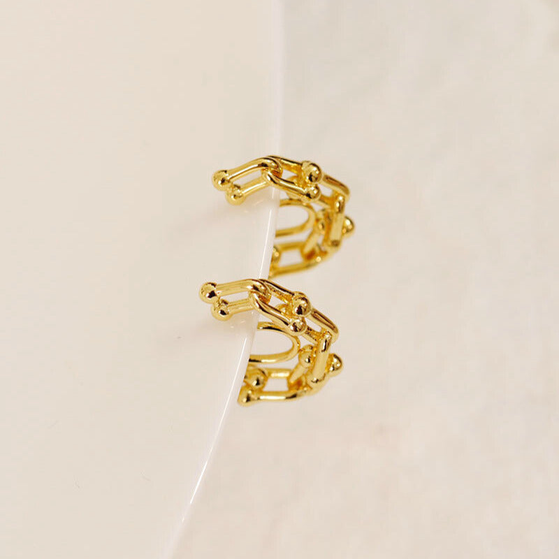 Hollow Braid Clip-On Earrings - 18K Gold Plated - Clip-On Earrings - ONNNIII