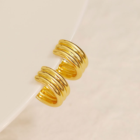 Braid Clip-On Earrings - 18K Gold Plated - Clip-On Earrings - ONNNIII