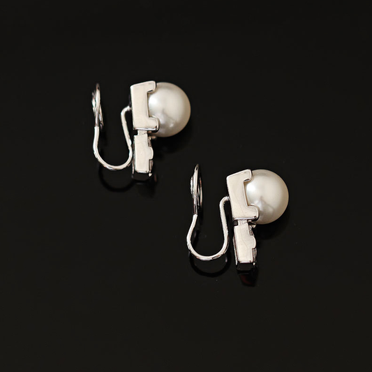 Pearl Cubic Zirconia Clip-On Earrings - Clip-On Earrings - ONNNIII