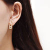 Paperclip CZ Inlaid Clip-On Earrings - 18K Gold Plated - Clip-On Earrings - ONNNIII