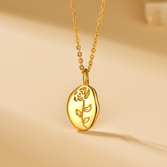 Rose Pendant Necklace - 18K Gold Plated - Hypoallergenic - Necklace - ONNNIII