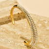 Cuff Bangle Inlaid with Pearls & CZ - 18K Gold Plated - Hypoallergenic - Bracelet - ONNNIII