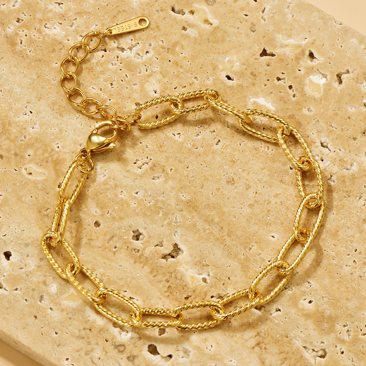Paper Clip Chain Bracelet - 18K Gold Plated - Hypoallergenic - Bracelet - ONNNIII