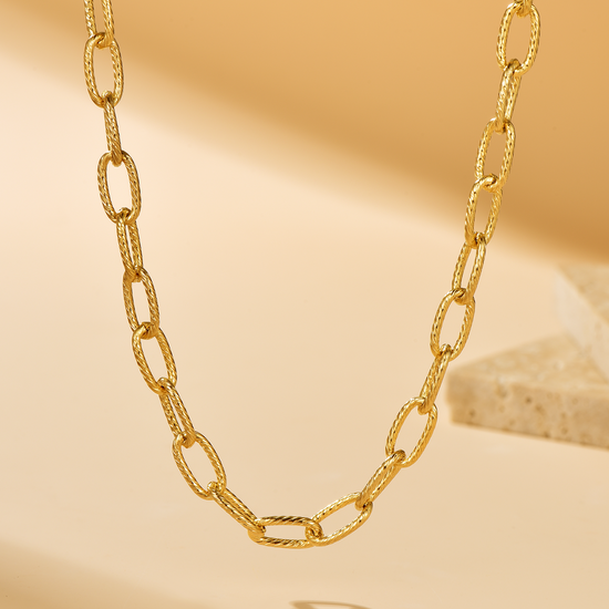 Paper Clip Chain Necklace - 18K Gold Plated - Hypoallergenic - Necklace - ONNNIII