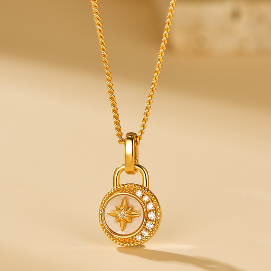 Eight Point Star Round Pendant Necklace - Necklace - ONNNIII