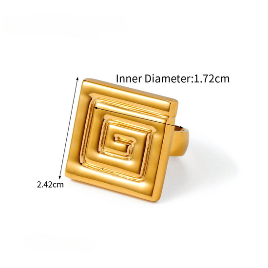 Textured Square Ring - Unisex - Ring - ONNNIII