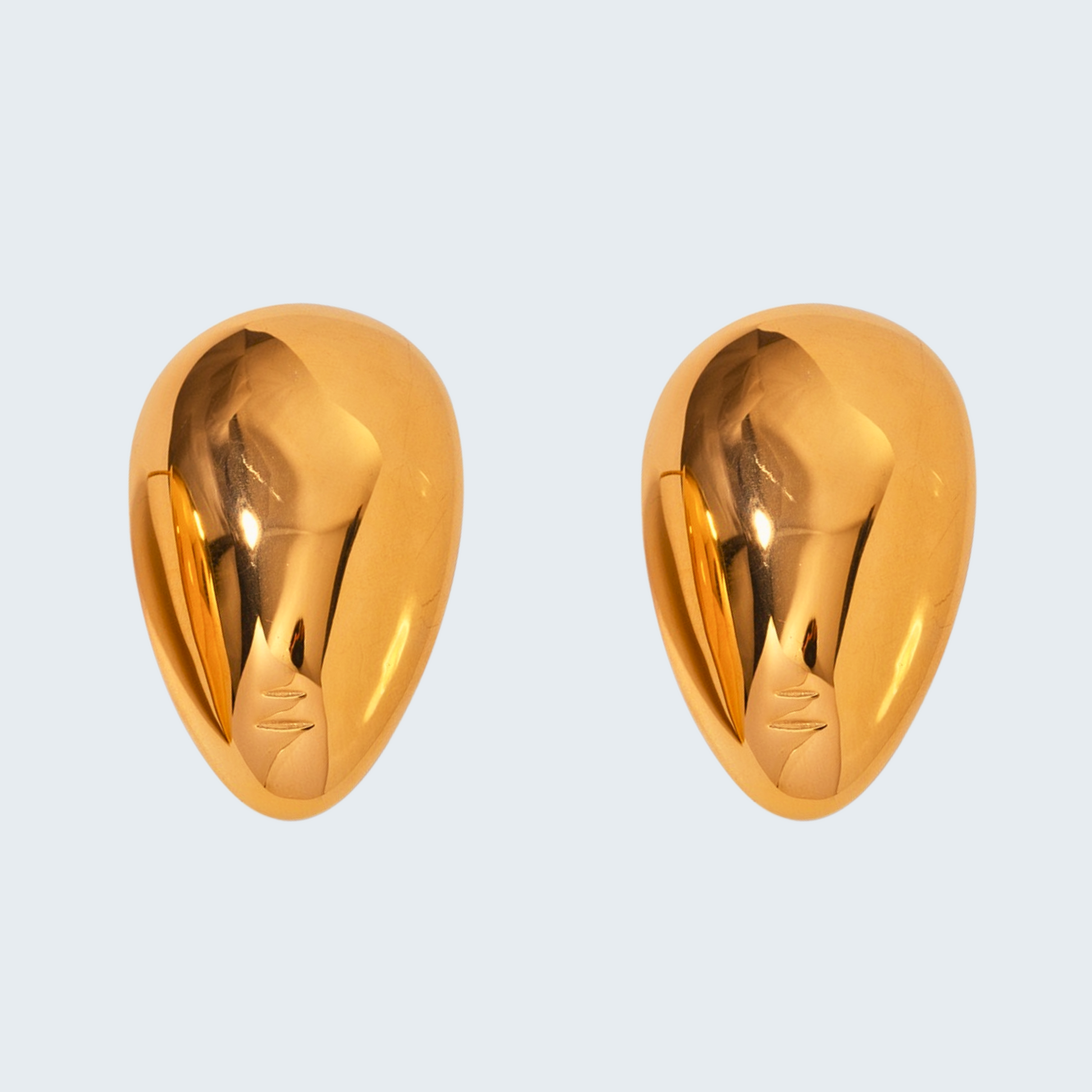 Chunky Teardrop Stud Earrings - 18K Gold Plated - Unisex - Hypoallergenic - Earrings - ONNNIII