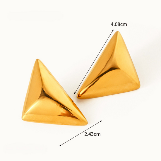 Triangle Stud Earrings - 18K Gold Plated - Hypoallergenic - Earrings - ONNNIII