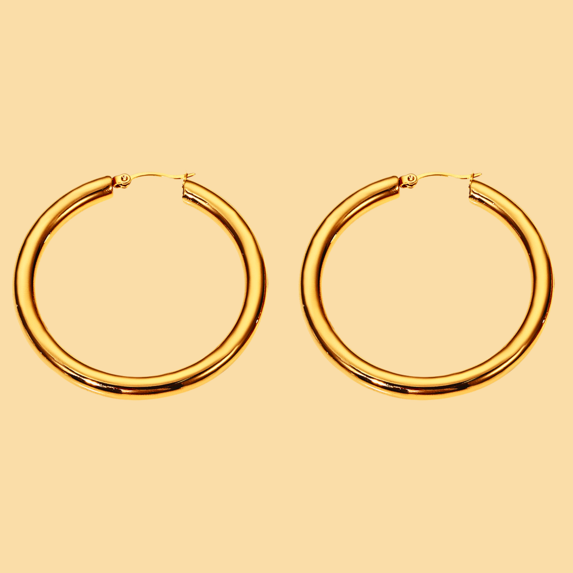 Chunky Hoops - 18K Gold Plated - Unisex - Hypoallergenic - S/M/L/XL - Earrings - ONNNIII