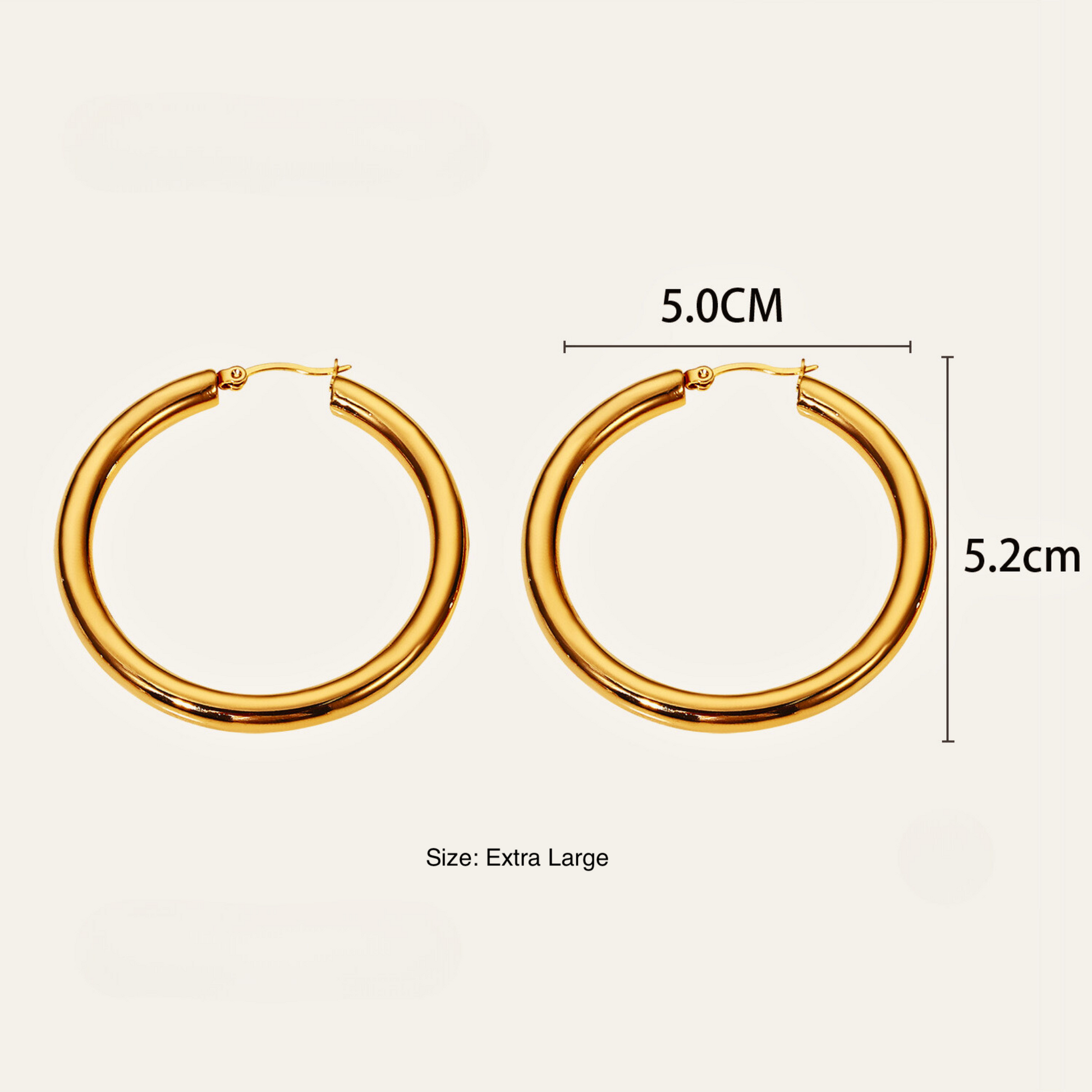 Chunky Hoops - 18K Gold Plated - Unisex - Hypoallergenic - S/M/L/XL - Earrings - ONNNIII