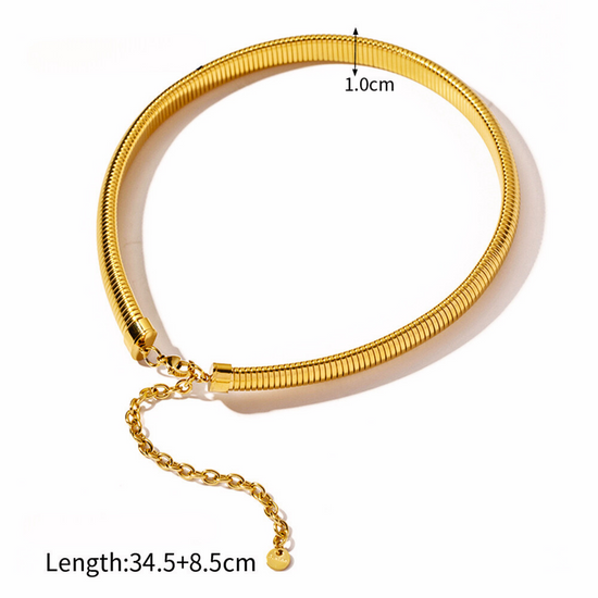 Snake Chain Choker Necklace - Unisex - Gold - Hypoallergenic - Necklace - ONNNIII