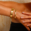 Cuff Bangle - Brushed Gold - Hypoallergenic - 4mm - Bracelet - ONNNIII