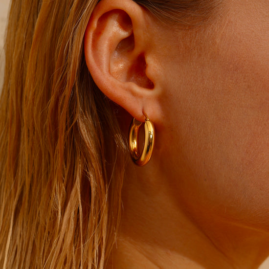 Chunky Hoops - 18K Gold Plated - Unisex - Hypoallergenic - S/M/L/XL - Earrings - ONNNIII