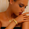 Evil Eye Cuff Bangle - 18K Gold Plated - Hypoallergenic - Bracelet - ONNNIII