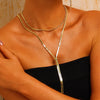 Double Choker Long Necklace - Gold - Necklace - ONNNIII