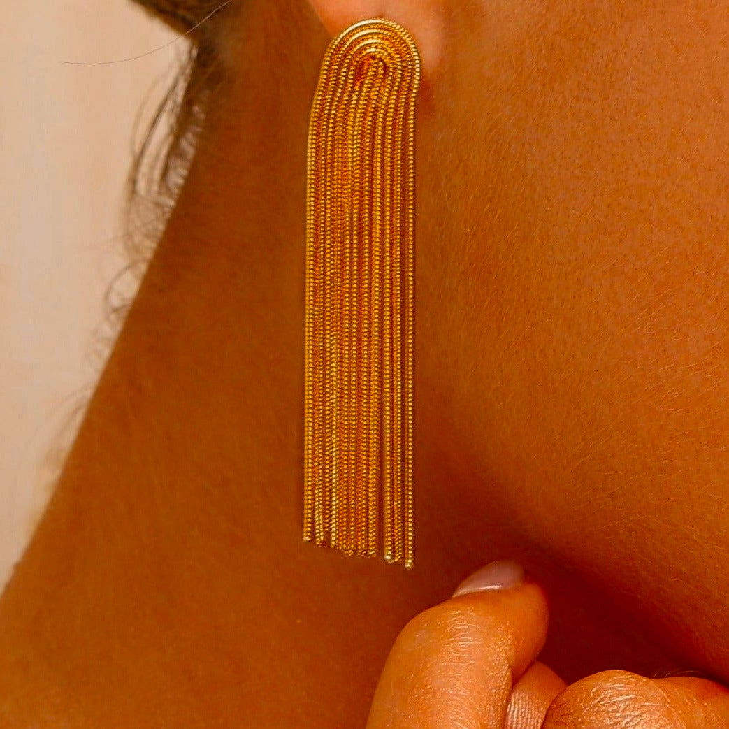 Tassel Drop Earrings - 18K Gold Plated - Hypoallergenic - Earrings - ONNNIII