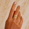 Erosion Textured Braid Open Ring - 18K Gold Plated Sterling Silver- Hypoallergenic - Ring - ONNNIII