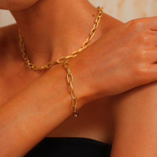 Paper Clip Chain Bracelet - 18K Gold Plated - Hypoallergenic - Bracelet - ONNNIII