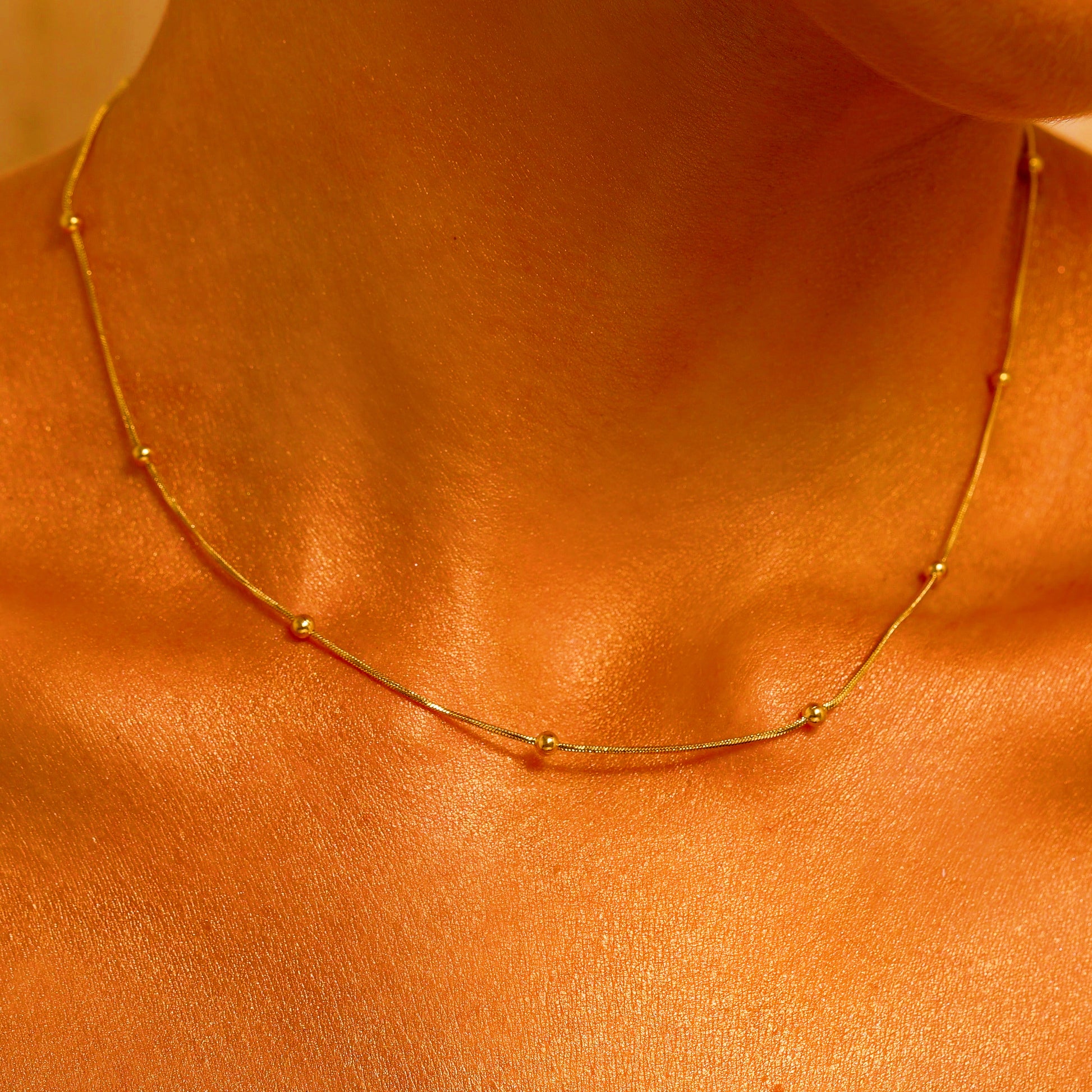 Satellite Chain Necklace - 18K Gold Plated - Hypoallergenic - Necklace - ONNNIII