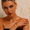 Bangle Inlaid with Pearls & CZ - 18K Gold Plated - Hypoallergenic - Bracelet - ONNNIII