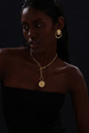 T-bar Curb Chain Necklace with Ancient Coin - Unisex - 18K Gold Plated - Necklace - ONNNIII