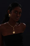 T-bar Curb Chain Necklace with Ancient Coin - Unisex - 18K Gold Plated - Necklace - ONNNIII