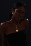 T-bar Curb Chain Necklace with Ancient Coin - Unisex - 18K Gold Plated - Necklace - ONNNIII