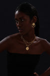 T-bar Curb Chain Necklace with Ancient Coin - Unisex - 18K Gold Plated - Necklace - ONNNIII