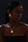 T-bar Curb Chain Necklace with Ancient Coin - Unisex - 18K Gold Plated - Necklace - ONNNIII