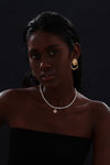 Handcrafted Gold Rim Pendant Pearl Necklace - Necklace - ONNNIII