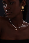 Handcrafted Gold Rim Pendant Pearl Necklace - Necklace - ONNNIII