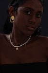 Handcrafted Gold Rim Pendant Pearl Necklace - Necklace - ONNNIII