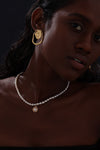 Handcrafted Gold Rim Pendant Pearl Necklace - Necklace - ONNNIII