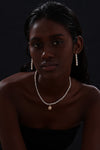 Handcrafted Gold Rim Pendant Pearl Necklace - Necklace - ONNNIII