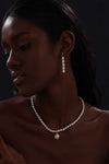 Handcrafted Gold Rim Pendant Pearl Necklace - Necklace - ONNNIII