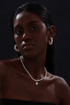 Handcrafted Gold Rim Pendant Pearl Necklace - Necklace - ONNNIII