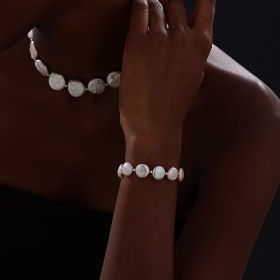 Baroque Pearl Beaded Bracelet - 14K Gold filled - Bracelet - ONNNIII