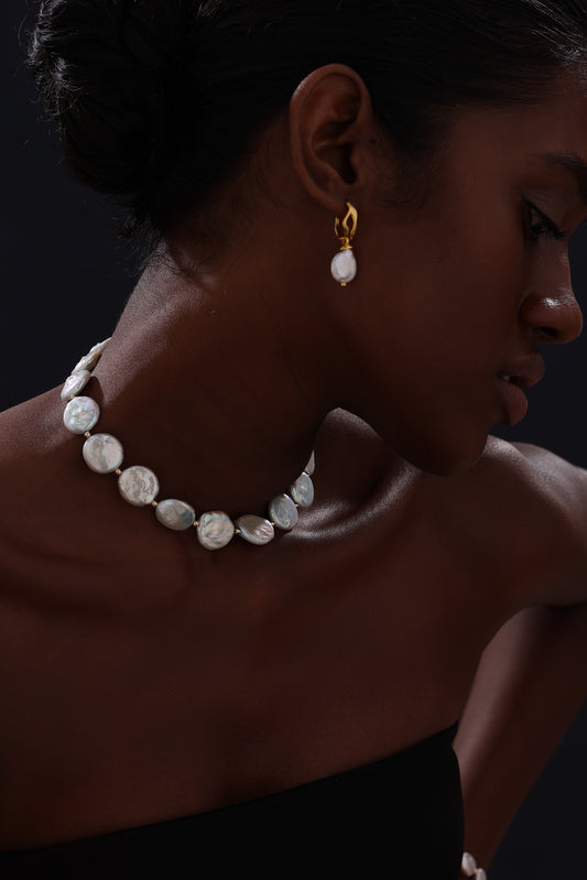 Keshi Pearl Drop Earrings - 22K Gold Vermeil - Earrings - ONNNIII