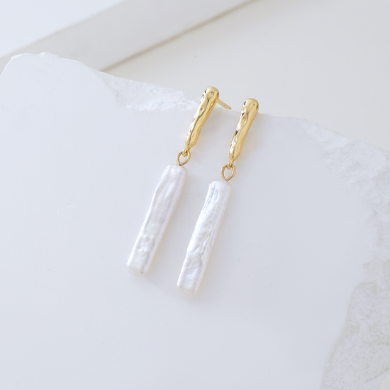 Baroque Stick Pearl Drop Earrings - Earrings - ONNNIII